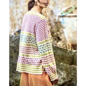 Gudrun Sjoden lagenlook boho oversized sweater boat neck size Small